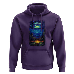 UFO Aliens Flying Saucer - Van Gogh Style - Starry Night Hoodie TS01 Purple Print Your Wear