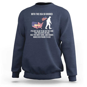 Patriotic USA Flag Sweatshirt Believe in God American Pride TS01 Navy Print Your Wear