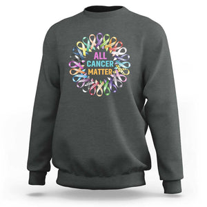 All Cancer Matters Sweatshirt for Health Advocacy - Support Awareness TS01 Dark Heather Print Your Wear