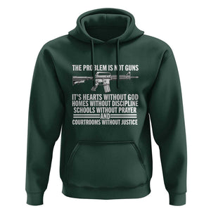 The Problem Is Not Guns - Patriotic Quote Hoodie Christian Faith & Values TS01 Dark Forest Green Print Your Wear