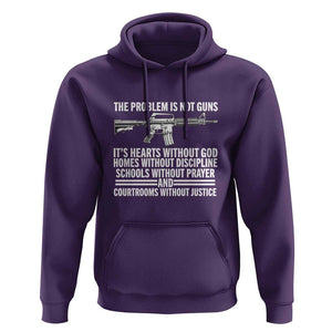 The Problem Is Not Guns - Patriotic Quote Hoodie Christian Faith & Values TS01 Purple Print Your Wear