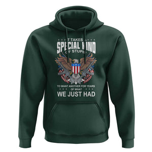 Patriotic Eagle Design Hoodie It Takes a Special Kind of Stupid TS01 Dark Forest Green Print Your Wear