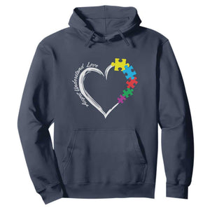 Autism Acceptance Hoodie Accept Understand Love Spectrum Jigsaw Puzzle Heart TS01 Navy Printyourwear