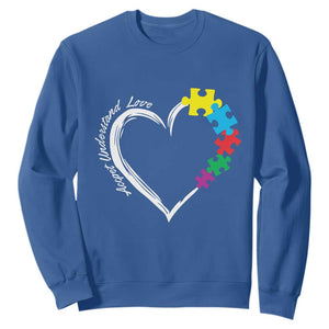 Autism Acceptance Sweatshirt Accept Understand Love Spectrum Jigsaw Puzzle Heart TS01 Royal Blue Printyourwear
