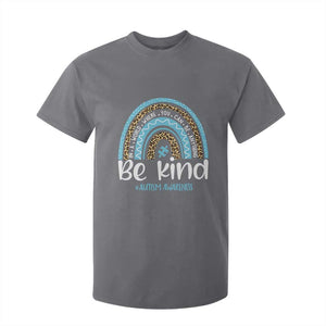 Autism Awareness T Shirt For Kid In A World Where You Can Be Anything Be Kind Blue Rainbow TS01 Charcoal Printyourwear
