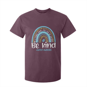Autism Awareness T Shirt For Kid In A World Where You Can Be Anything Be Kind Blue Rainbow TS01 Maroon Printyourwear