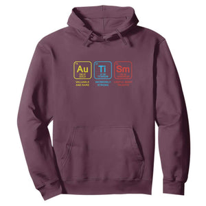 Autism Awareness Hoodie Chemical Elements Periodic Table ASD TS01 Maroon Printyourwear