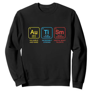 Autism Awareness Sweatshirt Chemical Elements Periodic Table ASD TS01 Black Printyourwear