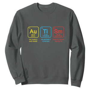 Autism Awareness Sweatshirt Chemical Elements Periodic Table ASD TS01 Dark Heather Printyourwear