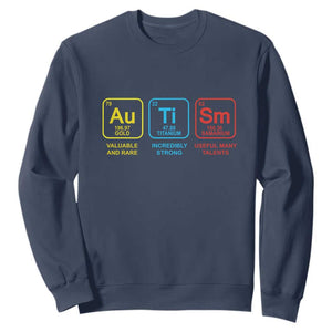 Autism Awareness Sweatshirt Chemical Elements Periodic Table ASD TS01 Navy Printyourwear