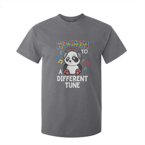 Panda Autism T Shirt For Kid Rockin' To A Different Tune Cute Kids TS01 Charcoal Print Your Wear