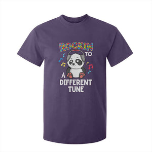 Panda Autism T Shirt For Kid Rockin' To A Different Tune Cute Kids TS01 Purple Print Your Wear