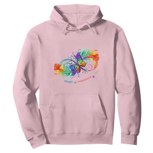 Autism Acceptance Hoodie Accept Understand Love Rainbow Infinity With Butterfly Feathers TS01 Light Pink Printyourwear