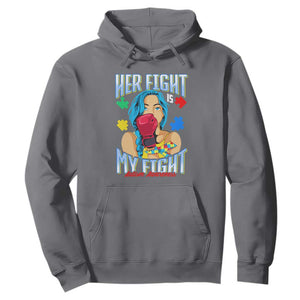 Autism Support Hoodie Her Fight is My Fight Autistic Warriors TS01 Charcoal Printyourwear