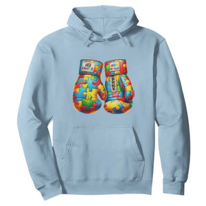 Autism Support Hoodie Her Fight is My Fight Jigsaw Puzzle Boxing Gloves TS01 Light Blue Printyourwear