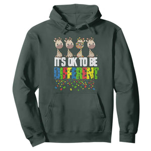 Giraffe Autism Hoodie It's Ok To Be Different Jigsaw Puzzle TS01 Dark Forest Green Printyourwear