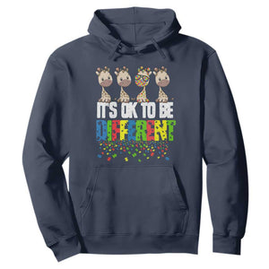 Giraffe Autism Hoodie It's Ok To Be Different Jigsaw Puzzle TS01 Navy Printyourwear
