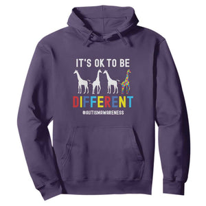 Giraffe Autism Hoodie It's Ok To Be Different Jigsaw Puzzle TS01 Purple Printyourwear