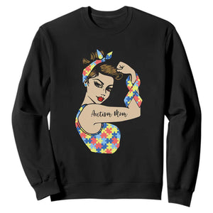 Autism Mom Sweatshirt Strong Woman Understand Love Support TS01 Black Printyourwear