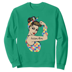 Autism Mom Sweatshirt Strong Woman Understand Love Support TS01 Irish Green Printyourwear