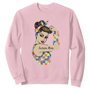 Autism Mom Sweatshirt Strong Woman Understand Love Support TS01 Light Pink Printyourwear