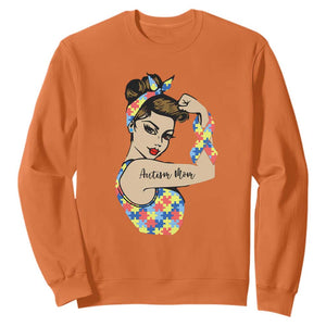 Autism Mom Sweatshirt Strong Woman Understand Love Support TS01 Orange Printyourwear