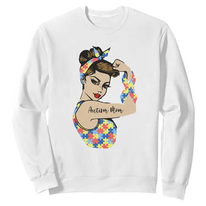 Autism Mom Sweatshirt Strong Woman Understand Love Support TS01 White Printyourwear