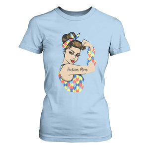 Autism Mom T Shirt For Women Strong Woman Understand Love Support TS01 Light Blue Printyourwear