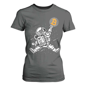 Funny Crypto Investing T Shirt For Women Bitcoin HODL BTC Astronaut Trader TS02 Dark Heather Print Your Wear
