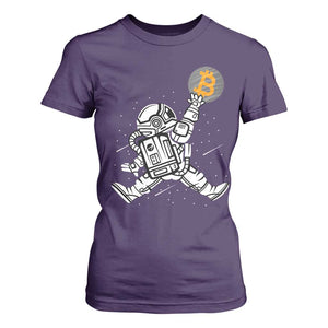 Funny Crypto Investing T Shirt For Women Bitcoin HODL BTC Astronaut Trader TS02 Purple Print Your Wear