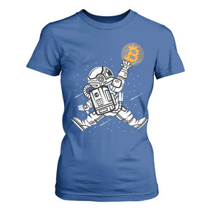 Funny Crypto Investing T Shirt For Women Bitcoin HODL BTC Astronaut Trader TS02 Royal Blue Print Your Wear