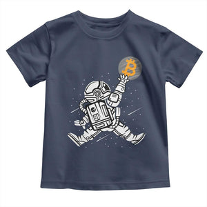 Funny Crypto Investing Toddler T Shirt Bitcoin HODL BTC Astronaut Trader TS02 Navy Print Your Wear