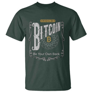 Funny Crypto Investing T Shirt - Vintage Bitcoin HODL Be Your Own Bank Cryptocurrency Tee TS02 Dark Forest Green Print Your Wear