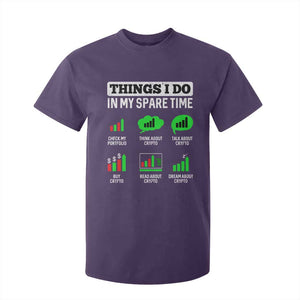 Funny Crypto Investing T Shirt For Kid Things I Do In My Spare Time Trading TS02 Purple Print Your Wear