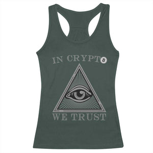 Funny Crypto Racerback Tank Top In Crypto We Trust Bitcoin Cryptocurrency TS02 Dark Forest Green Print Your Wear
