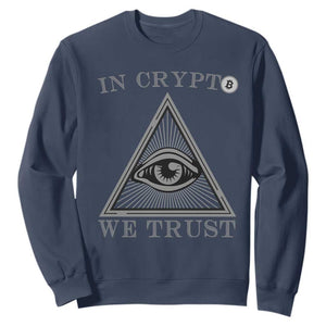 Funny Crypto Sweatshirt In Crypto We Trust Bitcoin Cryptocurrency TS02 Navy Print Your Wear