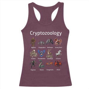 Cryptid Creatures Racerback Tank Top Cryptozoology Fantasy Mythical Monsters TS02 Maroon Print Your Wear