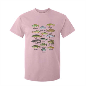Freshwater Fish Species T Shirt For Kid Funny Fishing Types Fisherman Dad TS02 Light Pink Print Your Wear