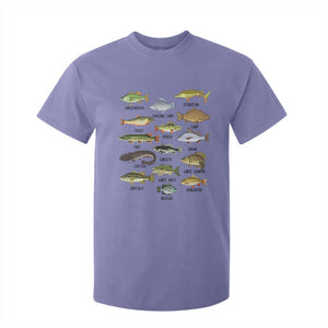 Freshwater Fish Species T Shirt For Kid Funny Fishing Types Fisherman Dad TS02 Violet Print Your Wear