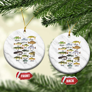 Freshwater Fish Species Ceramic Ornament Funny Fishing Types Fisherman Dad TS02 1pc White Marble Print Your Wear