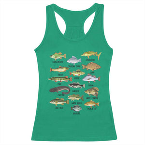 Freshwater Fish Species Racerback Tank Top Funny Fishing Types Fisherman Dad TS02 Irish Green Print Your Wear