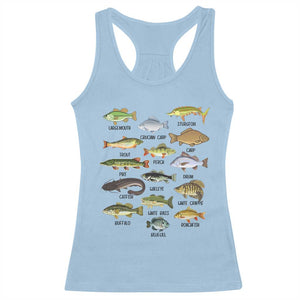 Freshwater Fish Species Racerback Tank Top Funny Fishing Types Fisherman Dad TS02 Light Blue Print Your Wear