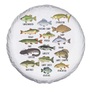 Freshwater Fish Species Spare Tire Cover Funny Fishing Types Fisherman Dad TS02 Print Your Wear