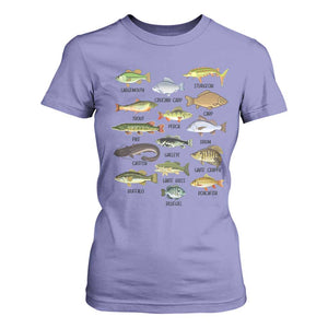 Freshwater Fish Species T Shirt For Women Funny Fishing Types Fisherman Dad TS02 Violet Print Your Wear