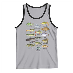 Freshwater Fish Species Tank Top Funny Fishing Types Fisherman Dad TS02 Athletic Heather Black Print Your Wear