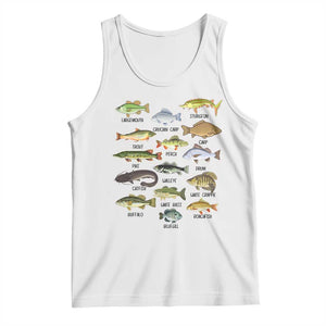 Freshwater Fish Species Tank Top Funny Fishing Types Fisherman Dad TS02 White Print Your Wear