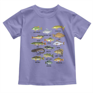 Freshwater Fish Species Toddler T Shirt Funny Fishing Types Fisherman Dad TS02 Violet Print Your Wear