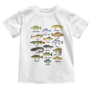 Freshwater Fish Species Toddler T Shirt Funny Fishing Types Fisherman Dad TS02 White Print Your Wear