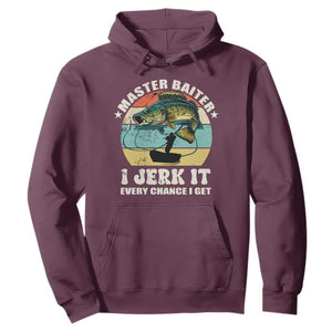 Funny Fishing Master-Baiter Hoodie Kayak Fishing Dad Grandpa Bass Fish Adult Humor TS02 Maroon Print Your Wear