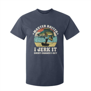 Funny Fishing Master-Baiter T Shirt For Kid Kayak Fishing Dad Grandpa Bass Fish Adult Humor TS02 Navy Print Your Wear